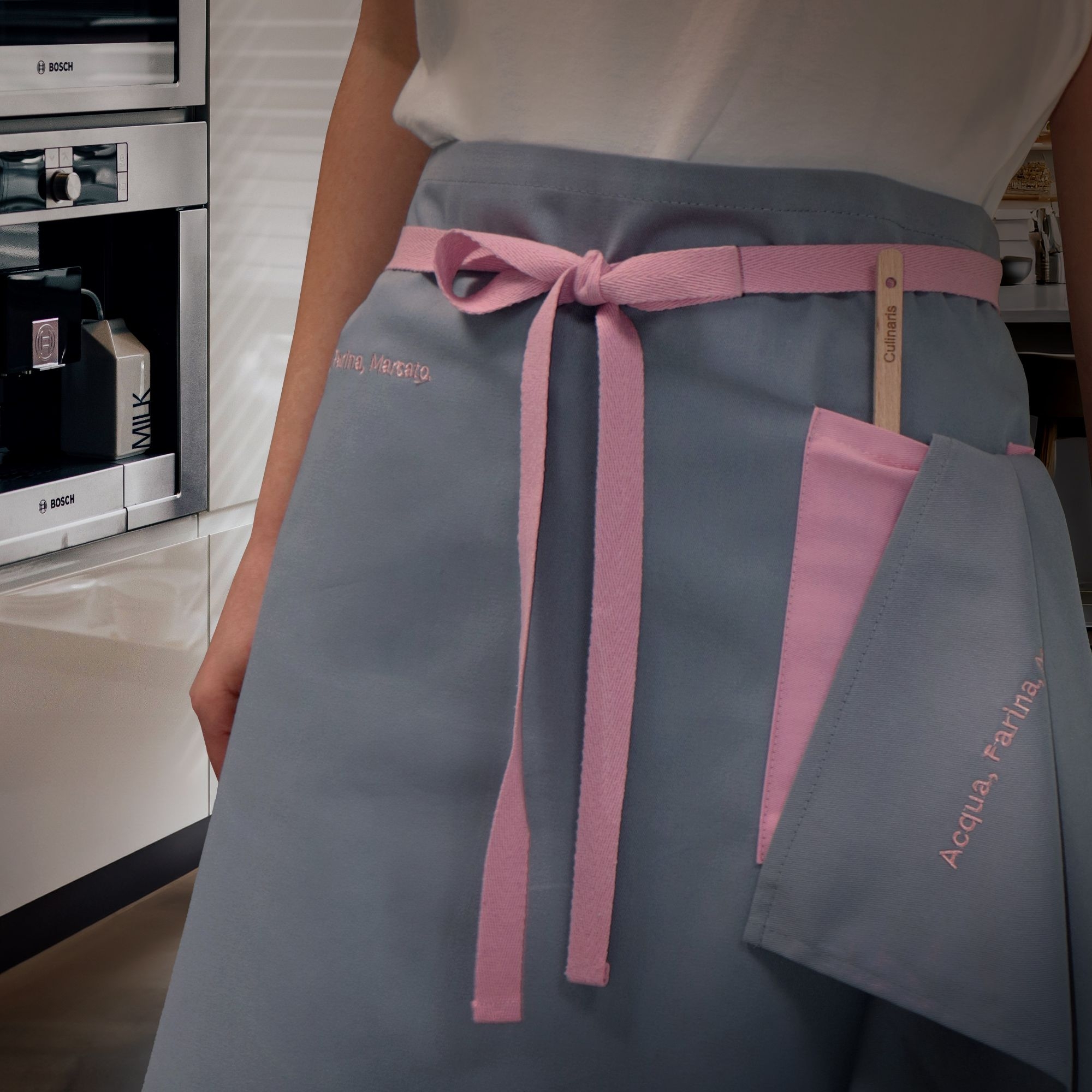 Marcato - Apron with pink pocket